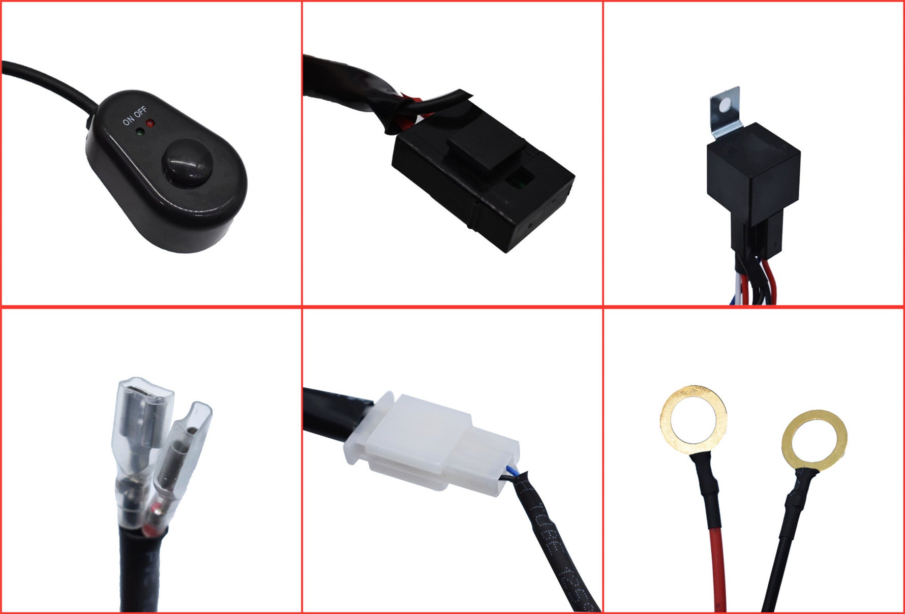 labwork Universal Wiring Harness Kit Loom For Led Work Light Bar 9ft 10PCS - Lab Work Auto