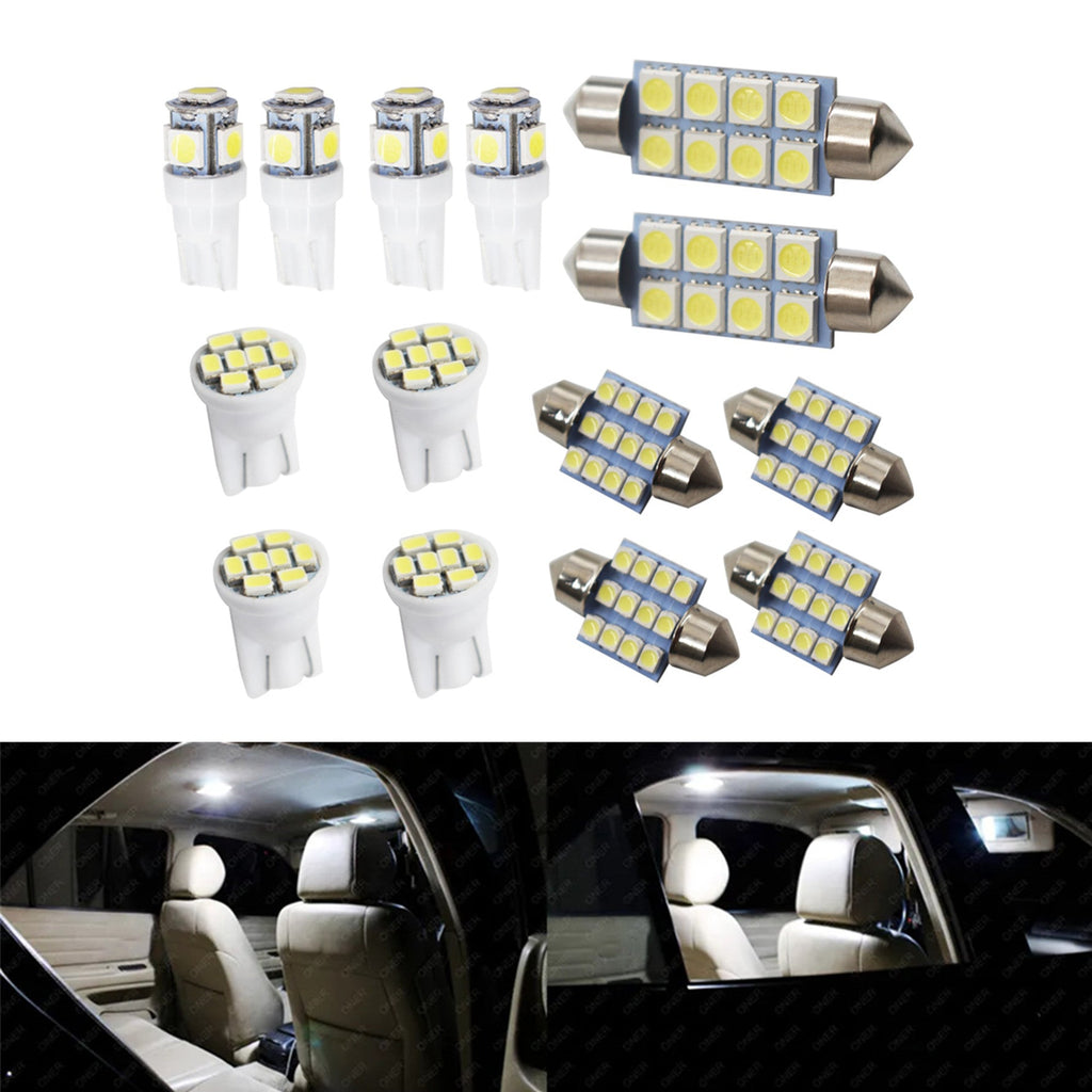 labwork White LED Light Interior Package for T10 31mm 42mm Map Dome License Plate 14pcs Lab Work Auto
