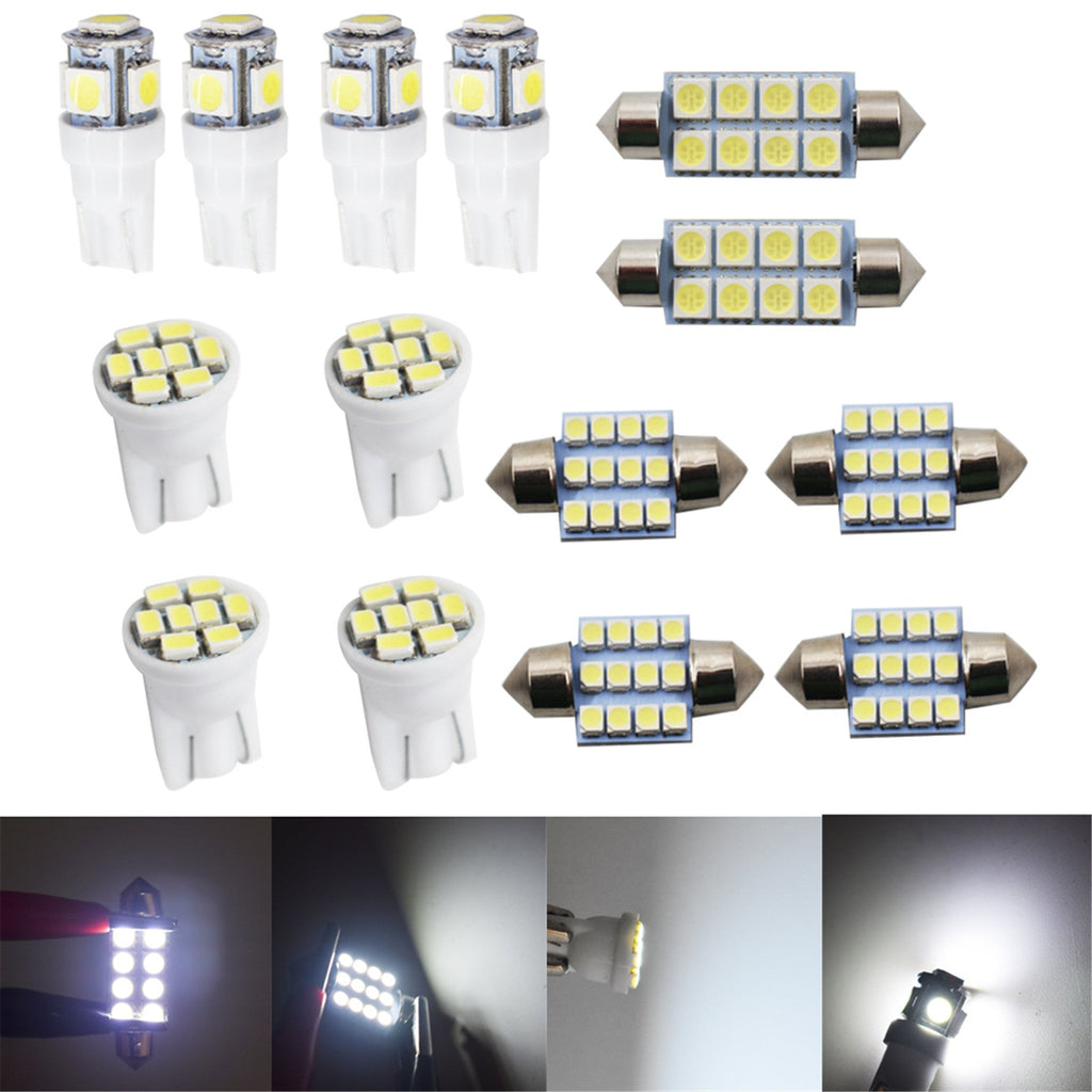 labwork White LED Light Interior Package for T10 31mm 42mm Map Dome License Plate 14pcs Lab Work Auto