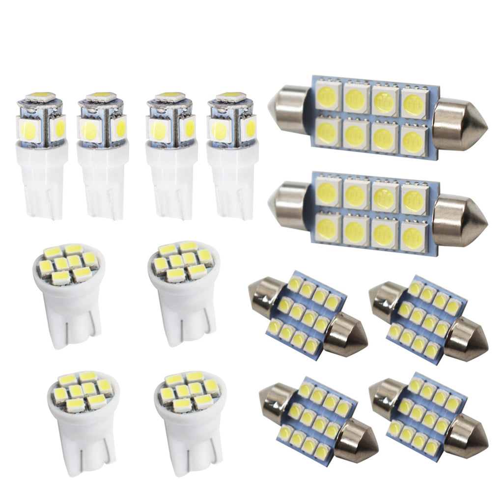 labwork White LED Light Interior Package for T10 31mm 42mm Map Dome License Plate 14pcs Lab Work Auto