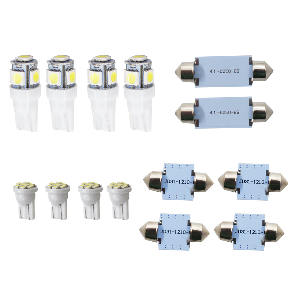 labwork White LED Light Interior Package for T10 31mm 42mm Map Dome License Plate 14pcs Lab Work Auto