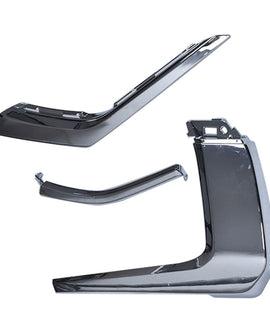 set front Bumper LH chrome trim molding 3 pc for 2016 -19 Mitsubishi Outlander